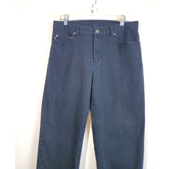 Lauren Ralph Lauren Womens Jeans 10 Black Straight‎ Leg Mid Rise Straight Cotton - Picture 4 of 11